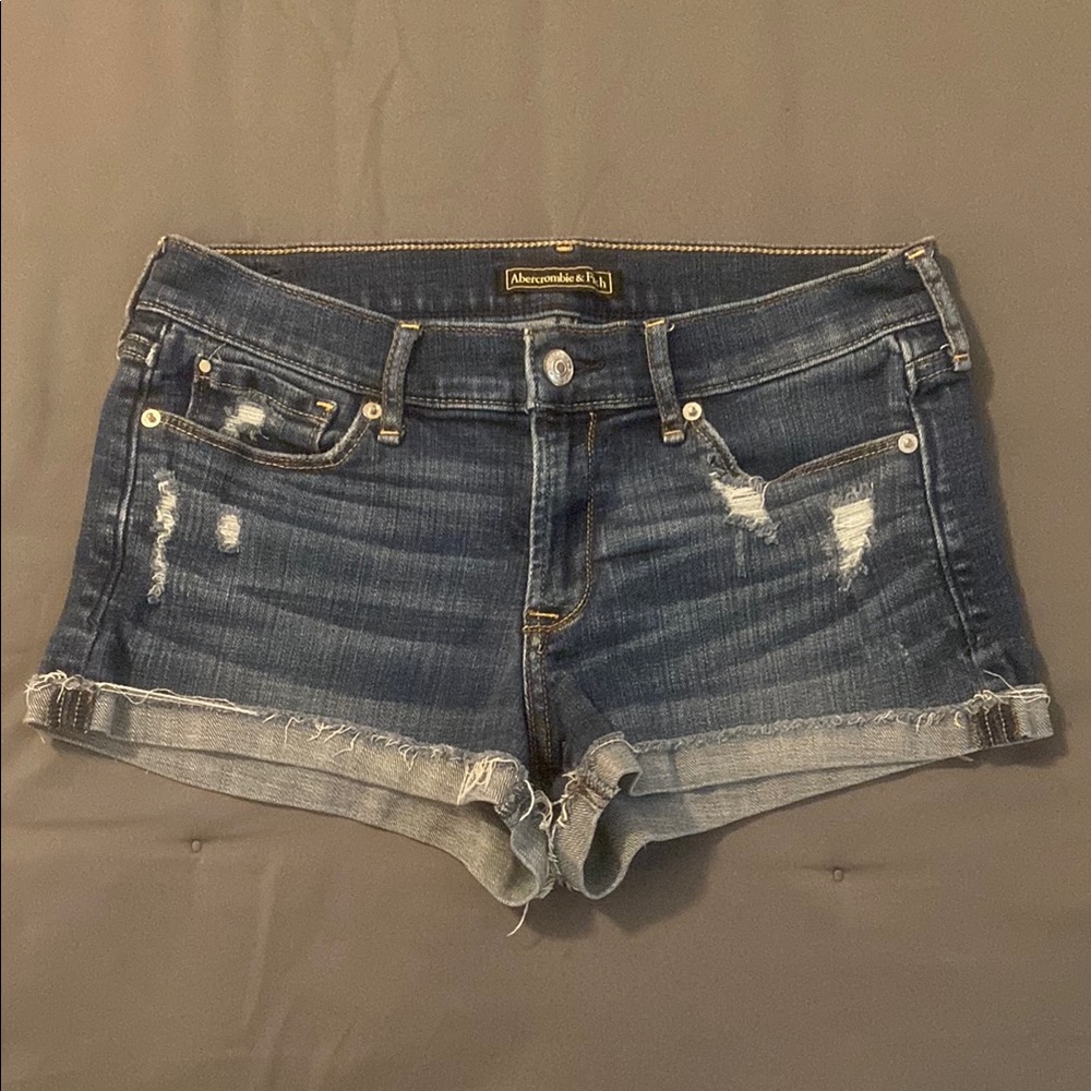 Abercrombie & Fitch Distressed Blue Jean Shorts Size 27